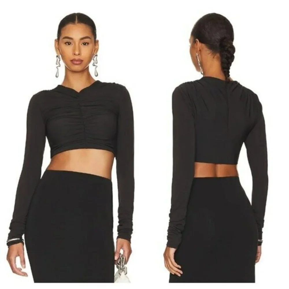 L'Academie Mae Crop Top - Black